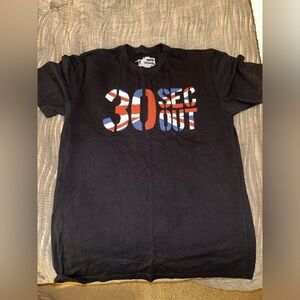 Black Graphic T-Shirt with 30 SEC OUT British Design
